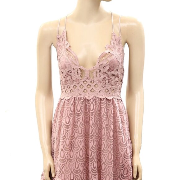 Free People FP One "Adella" Burnout Slip Mini Dress Lace Crochet M NEW 281746 - Picture 4 of 6